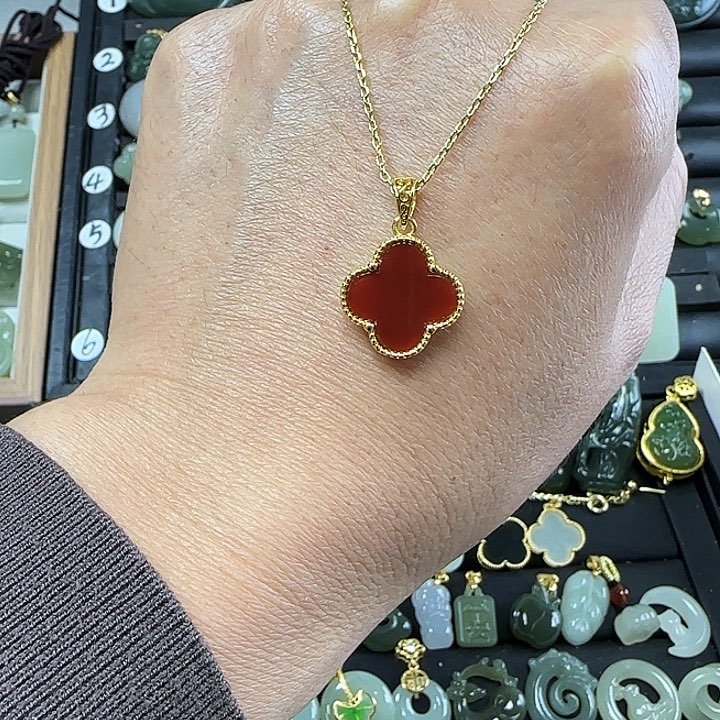 玛瑙/玉髓颈饰银S925镶嵌