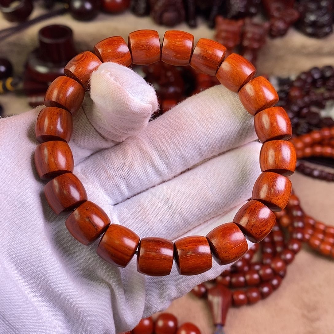 小叶紫檀手串/手链无胶无蜡11直切