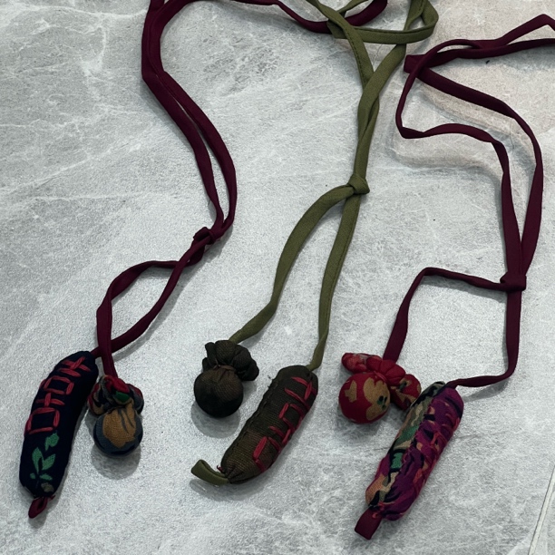 非金属棉绳项链 （颜色随机发）手工花苞装饰项链颈带发带多用