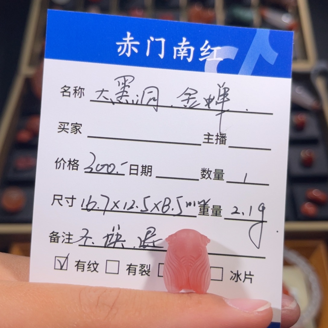 南红玛瑙大黑洞金蝉。不退不换未镶嵌