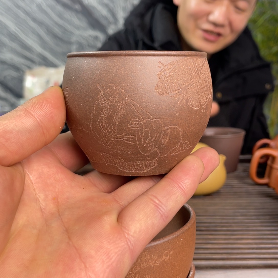 紫砂茶壶半手紫泥老快大缸杯