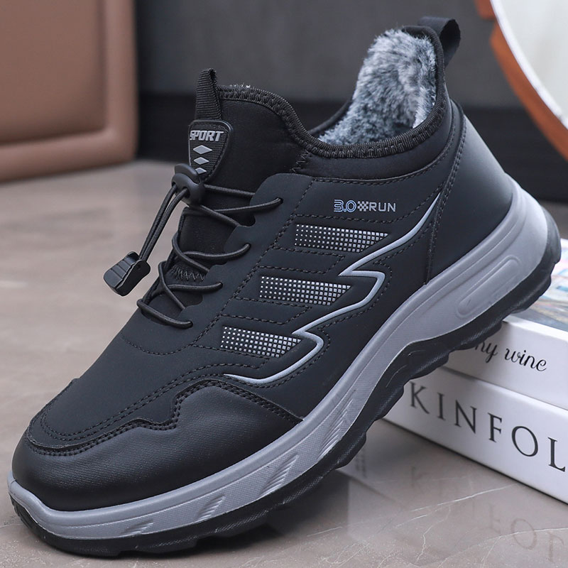 冬季老北京布鞋男棉鞋加绒厚底保暖防滑中老年人运动鞋爸爸健步鞋