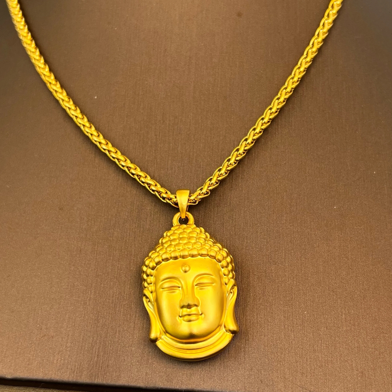 合金项链 时尚【笑佛圆珠项链】手工雕刻