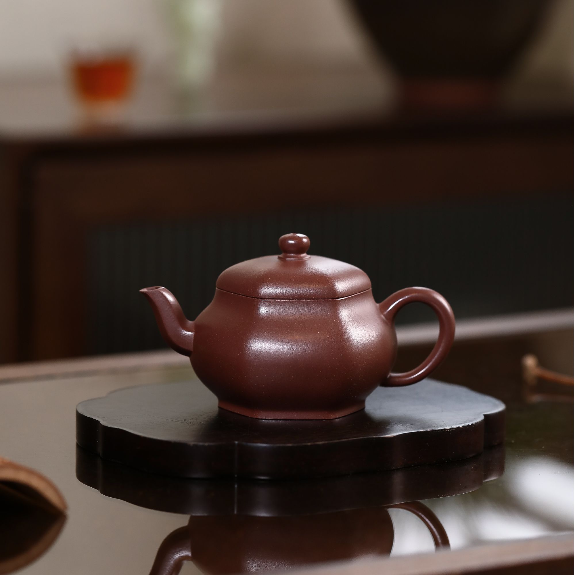 【陈腐底槽清 •六方高君德】画溪窑出品  宜兴紫砂精工手制170CC