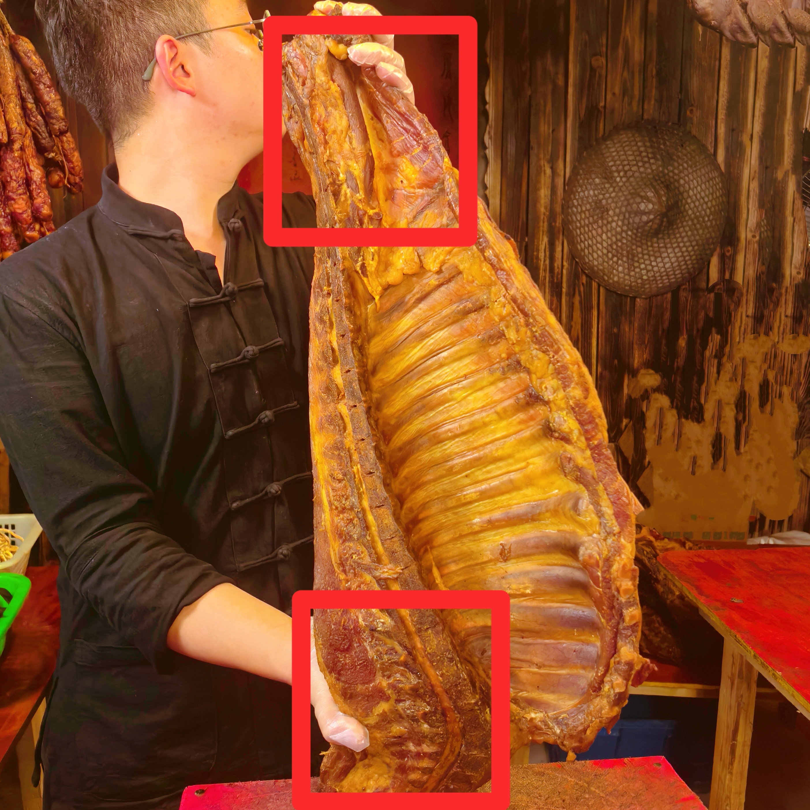 ｛排骨头头｝（5斤装）排骨两头骨头大肉多云贵川口味腊肉正宗