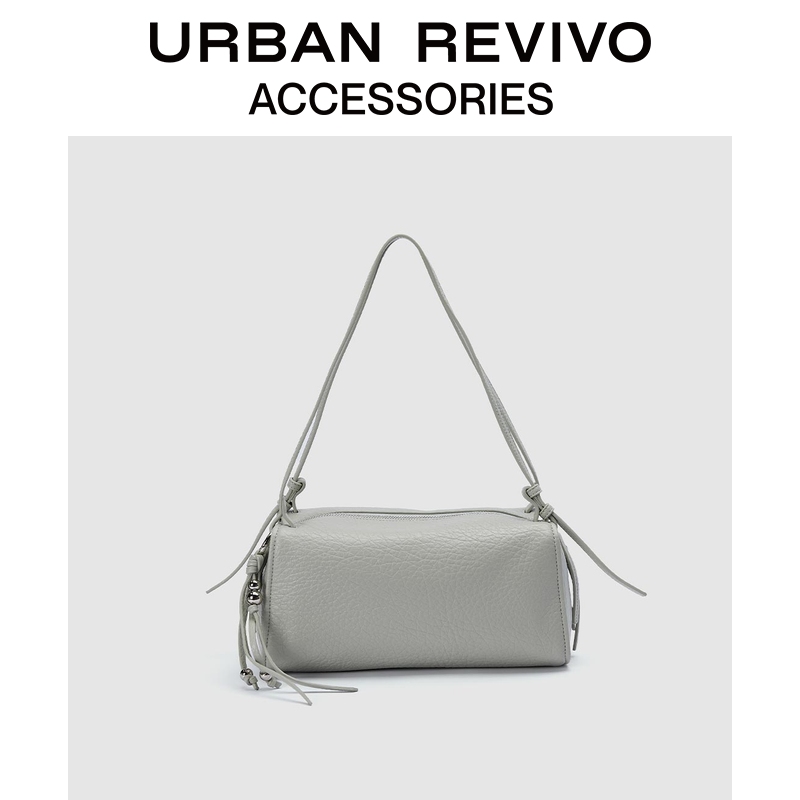 URBAN REVIVO2025秋季新款女士气质圆筒流苏单肩包UAWB50202