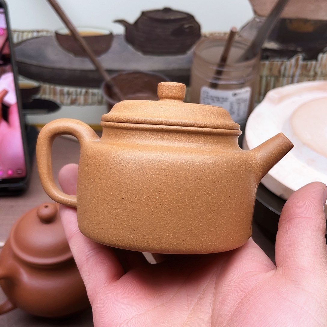 紫砂茶壶相**缘宜兴紫砂壶原矿黄金段德钟200毫升瑕疵