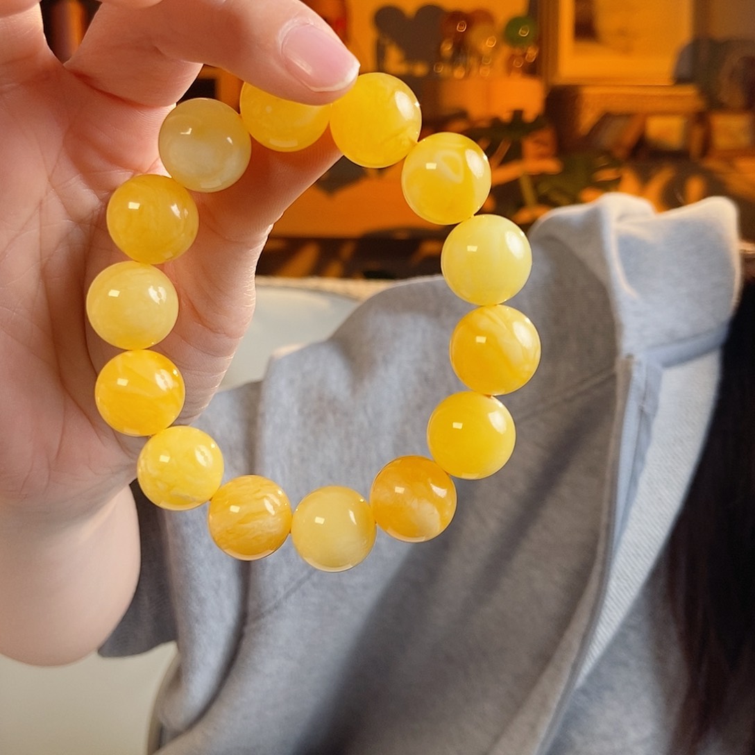 手串蜜蜡未镶嵌天然蜜蜡胶皮料多宝手串