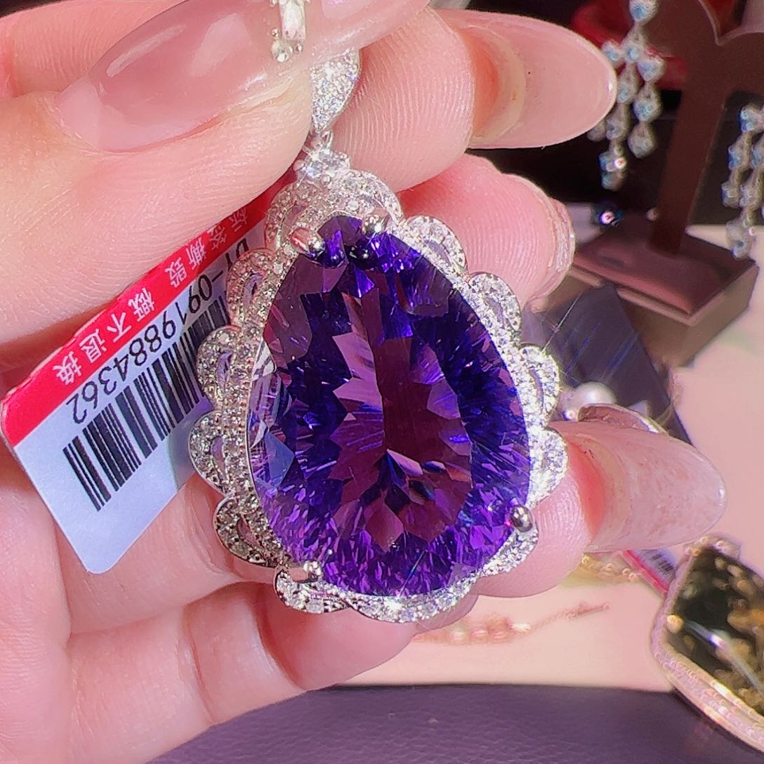 紫晶紫水晶银S925镶嵌