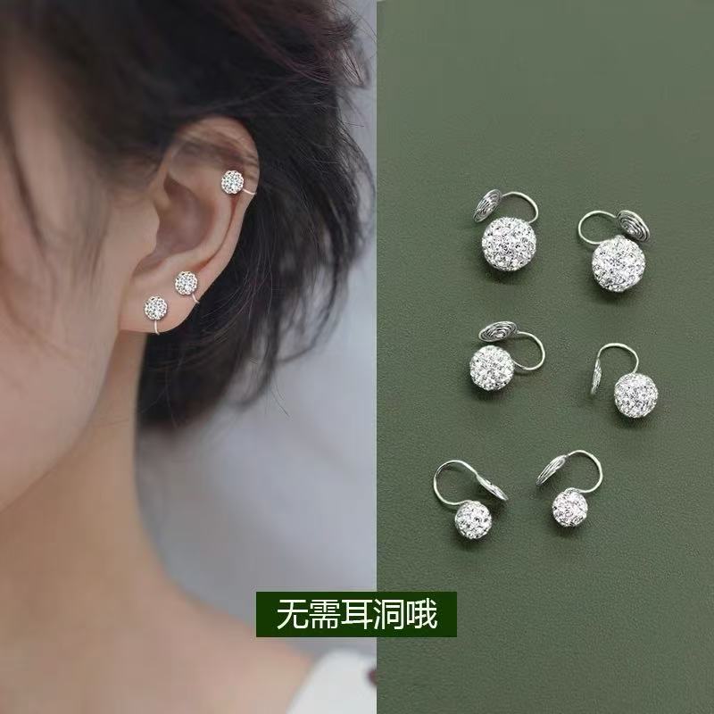 铜合金耳饰 铜合金耳饰ins气质蚊香盘耳夹无耳洞女小巧耳圈百搭
