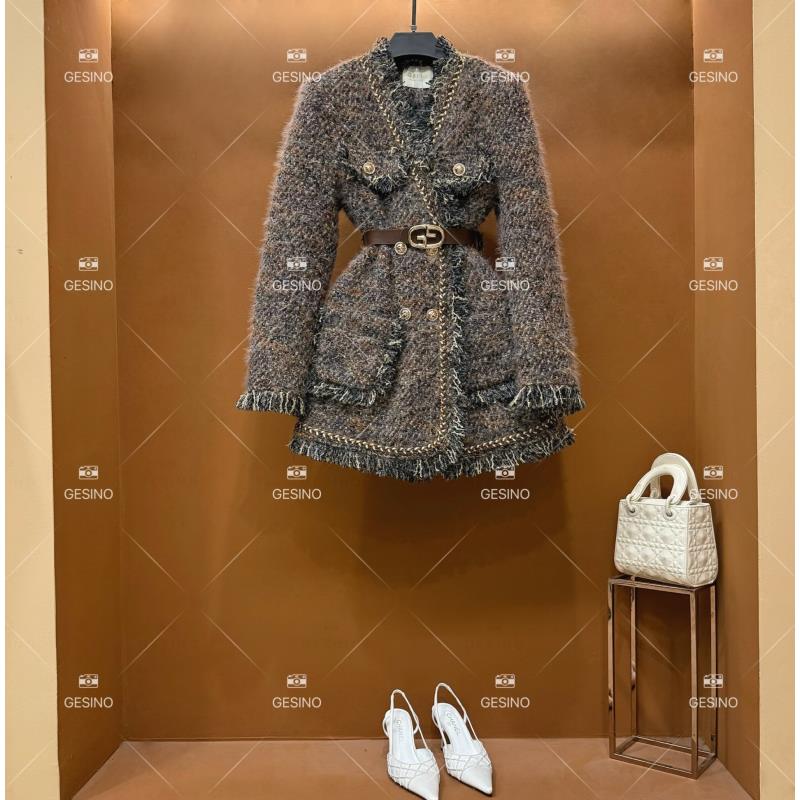 【露露】秋冬气质小香风时尚设计师中长款羽绒服 QD-2024977