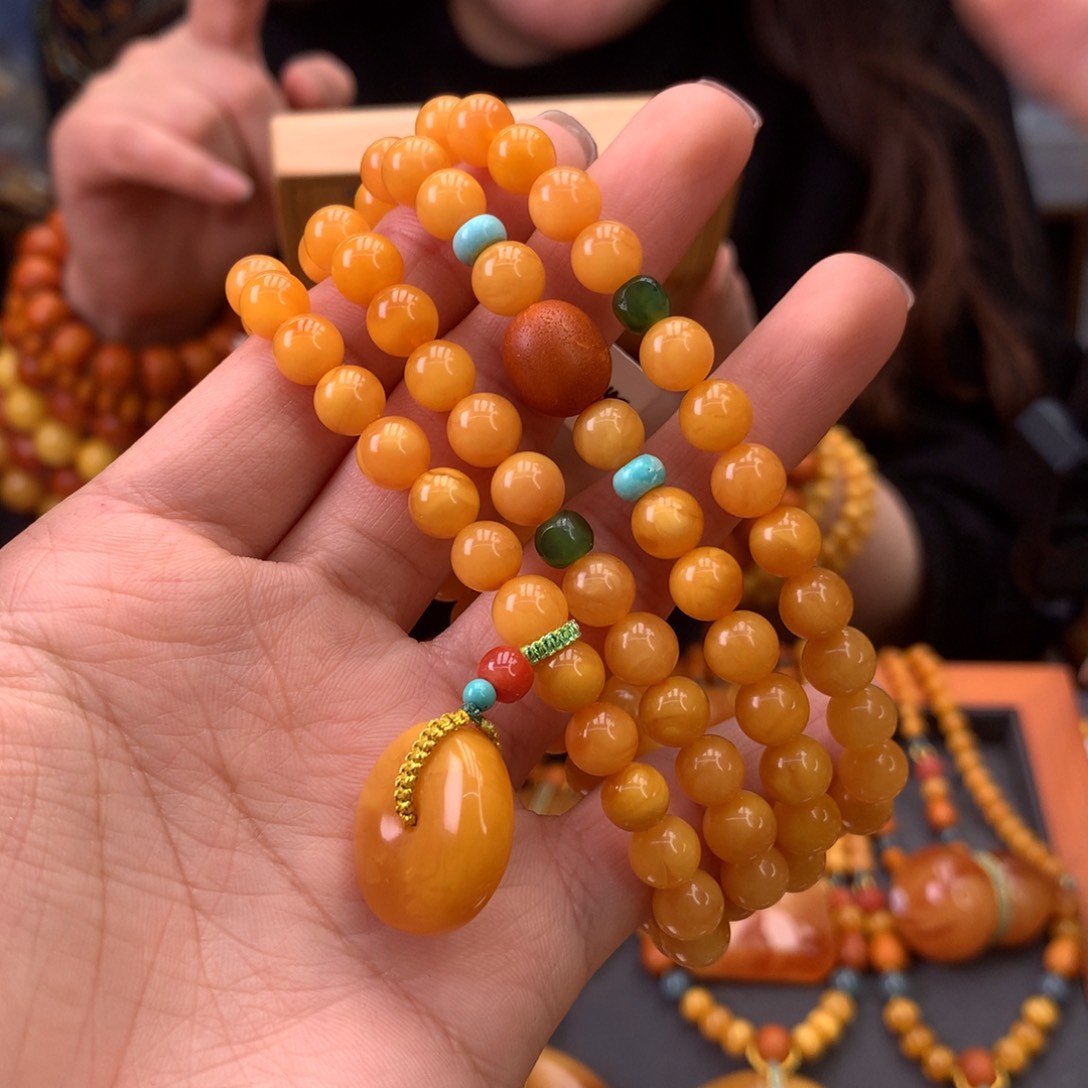 蜜蜡手串未镶嵌天然
