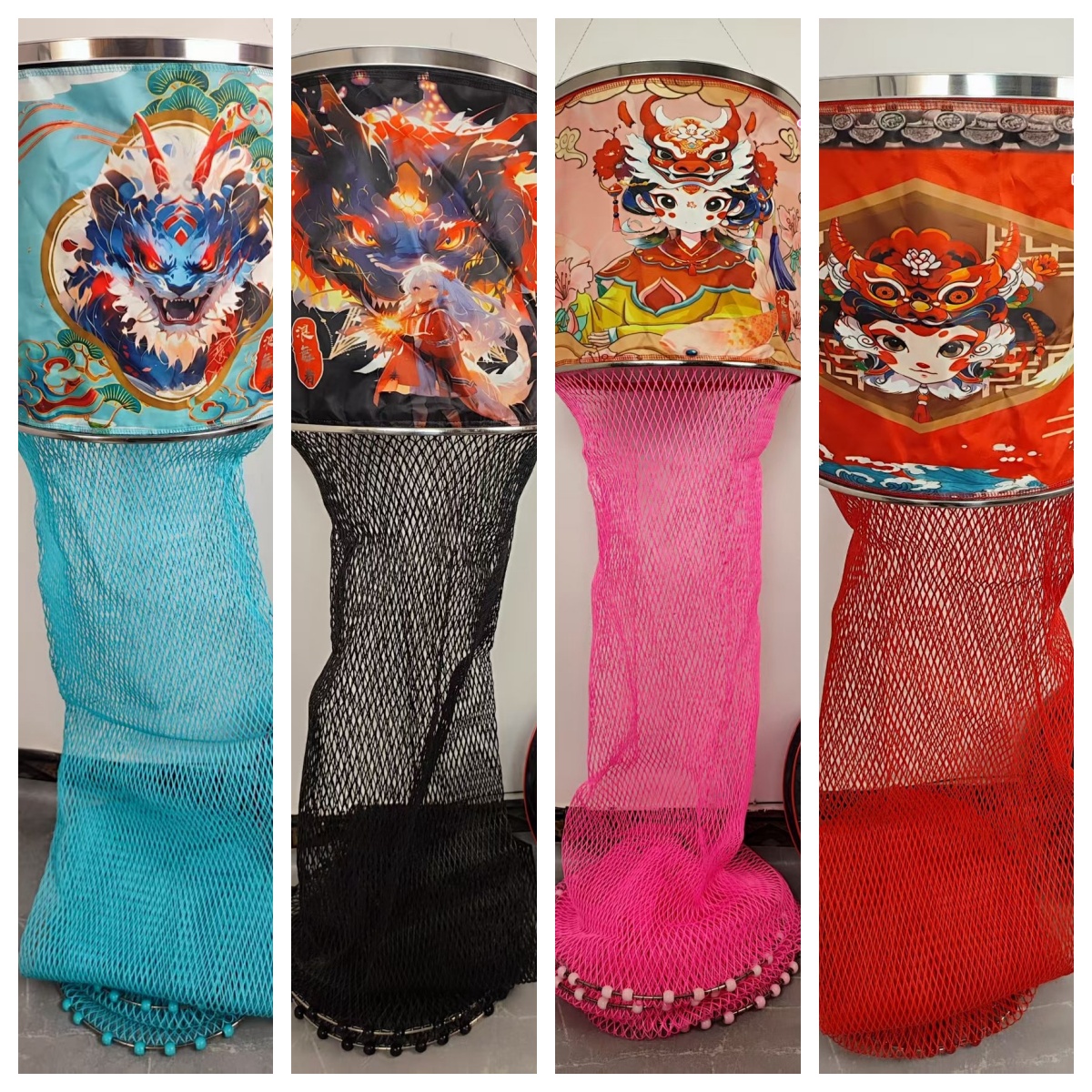 黑坑鱼护涂胶加粗双线大力马编织千斤护钢圈加厚速干防挂渔护网袋