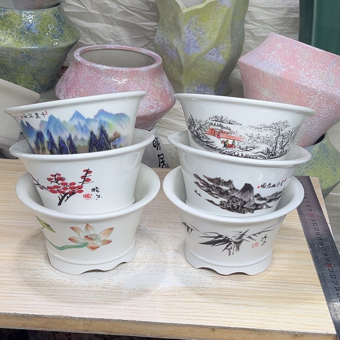 陶瓷绿植多肉微瑕花盆外口径：13*7.5