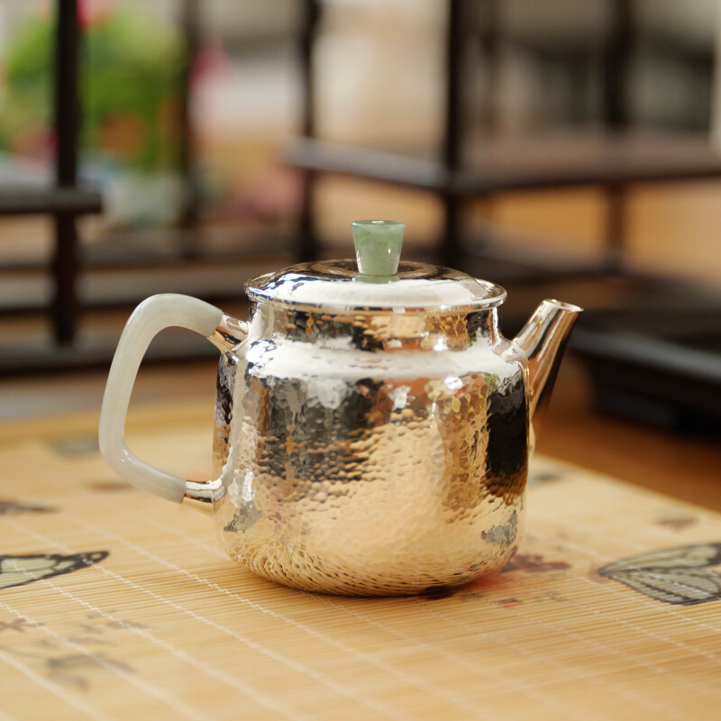 古悦悦翠系列 翠把小徳钟 钟鼓之乐 纯手工锤纹泡茶壶约110CC