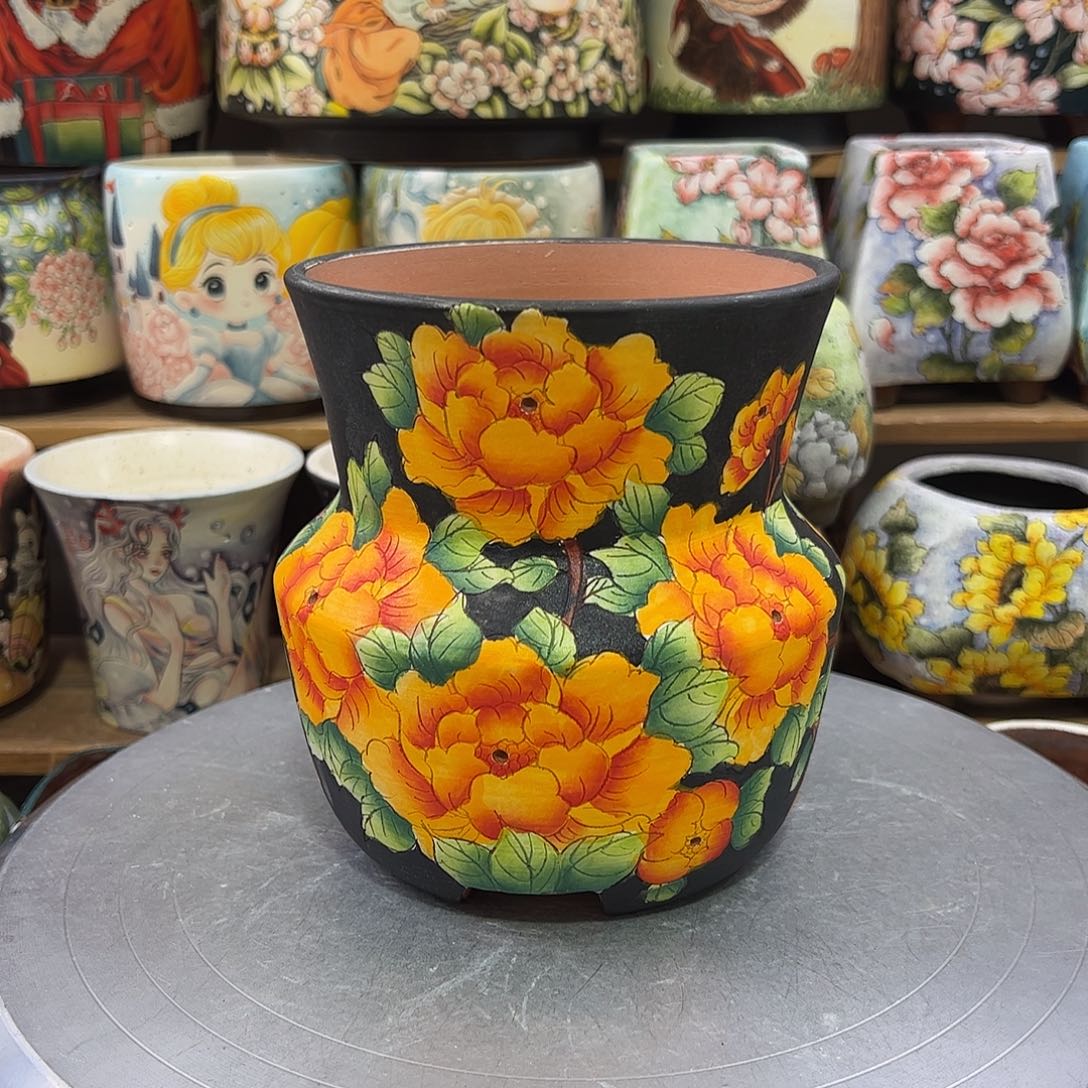 景德镇炫彩手绘口12.5高15