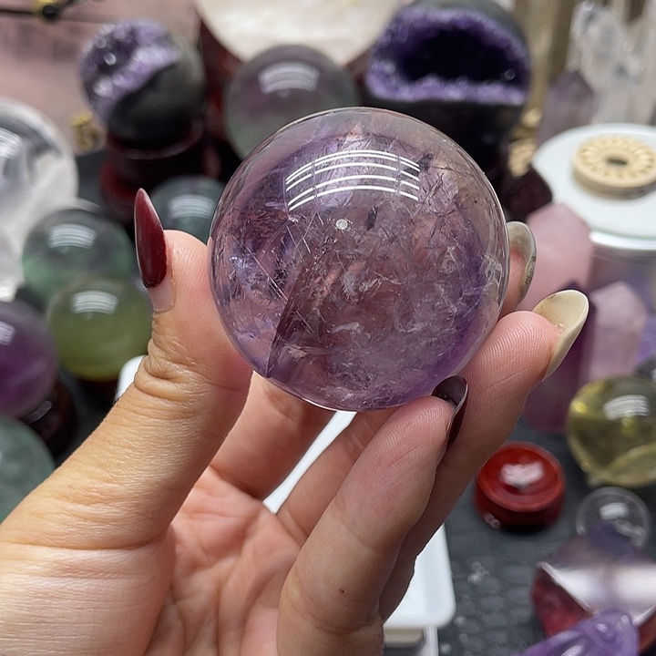 小****水晶未镶嵌珠宝半成品3紫水晶球