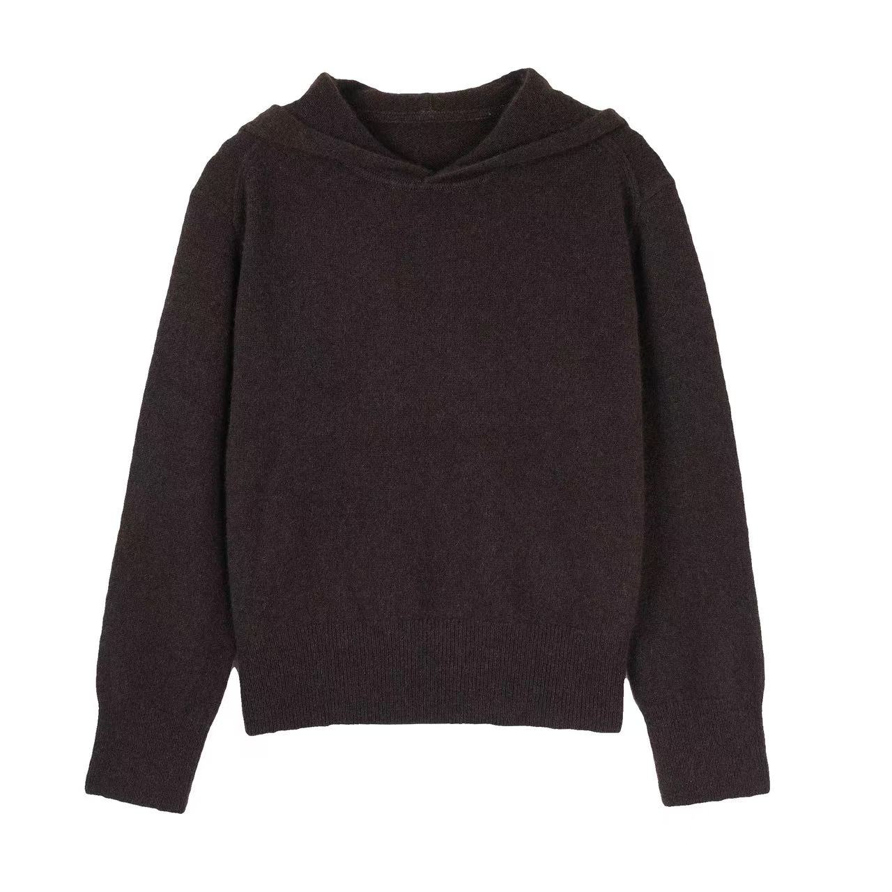 CHUANBAI 川白秋冬新款牦牛绒休闲时尚百搭针织连帽套头衫-11569