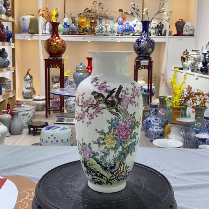 摆件陶27cm春色满园冬瓜瓶