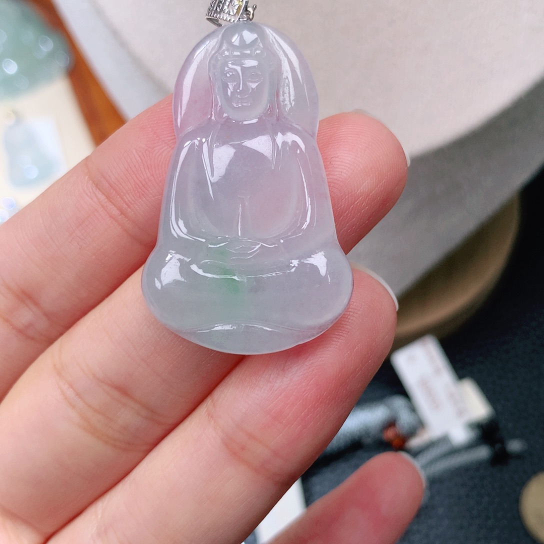 颈饰18K金镶嵌翡翠素衣