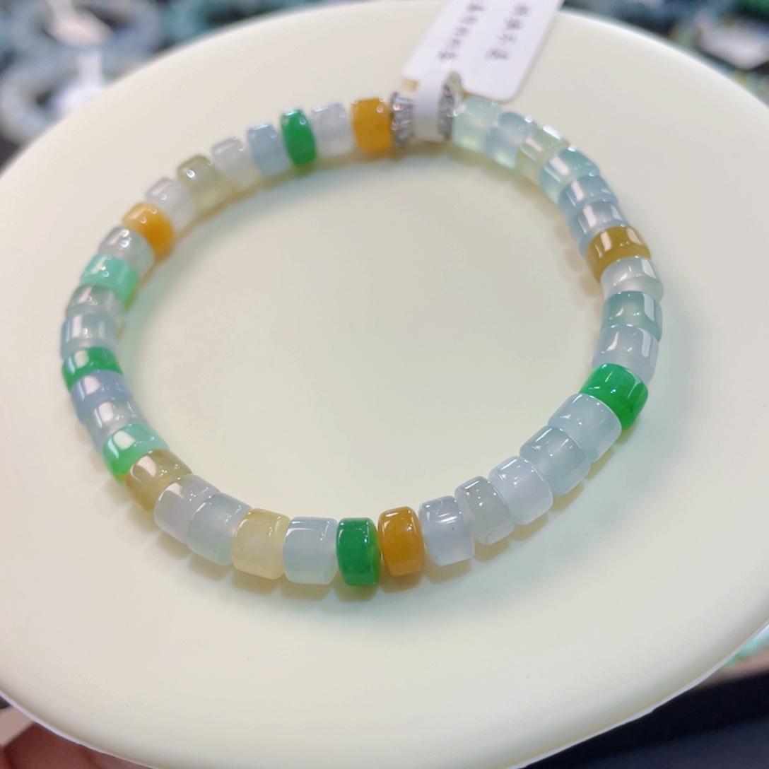 未镶嵌手链翡翠清爽多宝桶珠