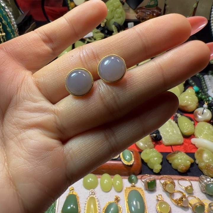 和田玉颈饰银S925镶嵌