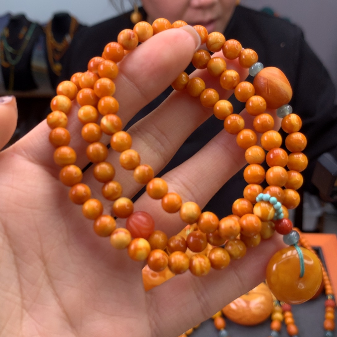蜜蜡手串未镶嵌天然