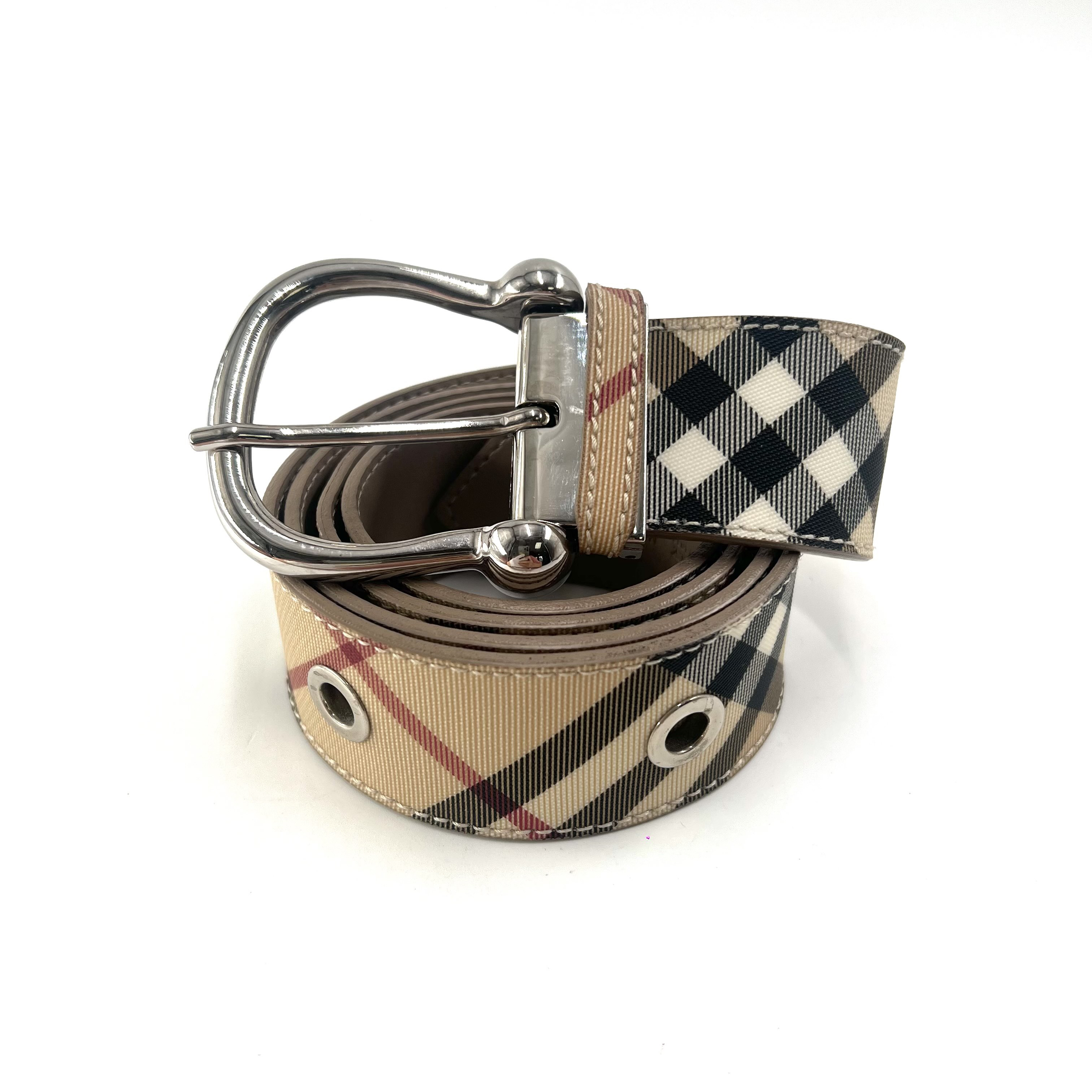 95新 BURBERRY/博柏利 97新/格纹马蹄扣腰带皮带/如图/07888