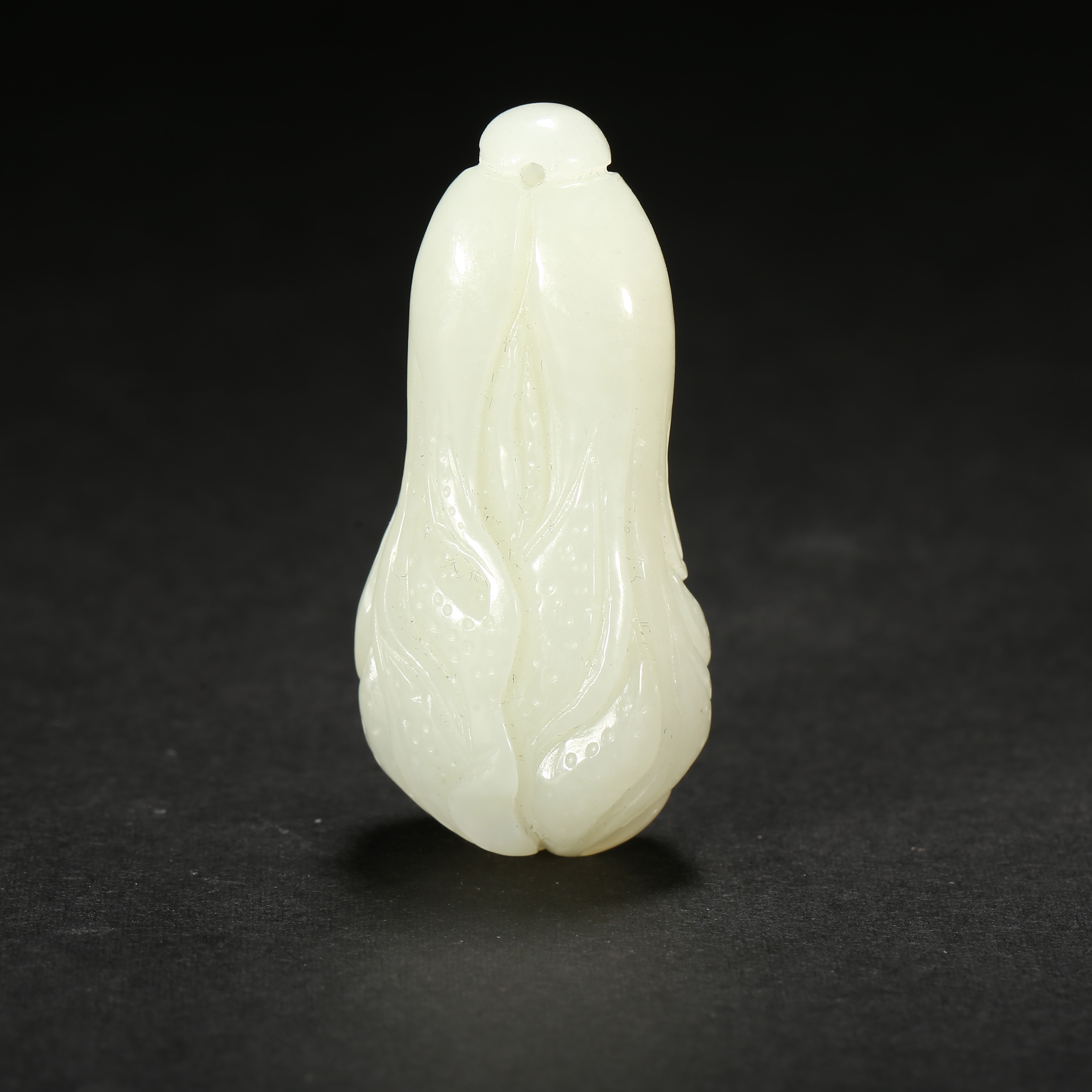 清代*玉白菜吊坠/05JTY1455/和田玉【北京文博】