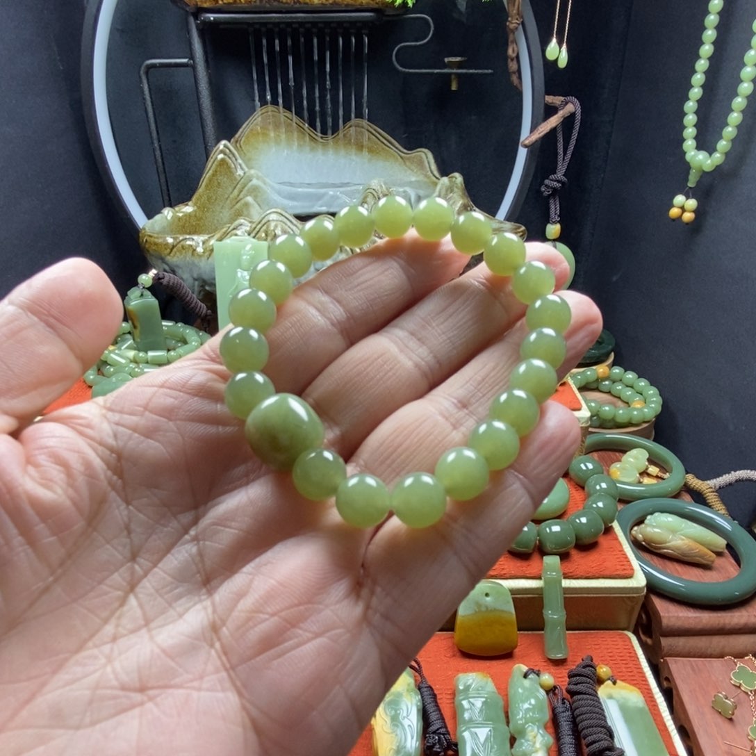 岫岩河磨玉（透闪石质玉）手串未镶嵌