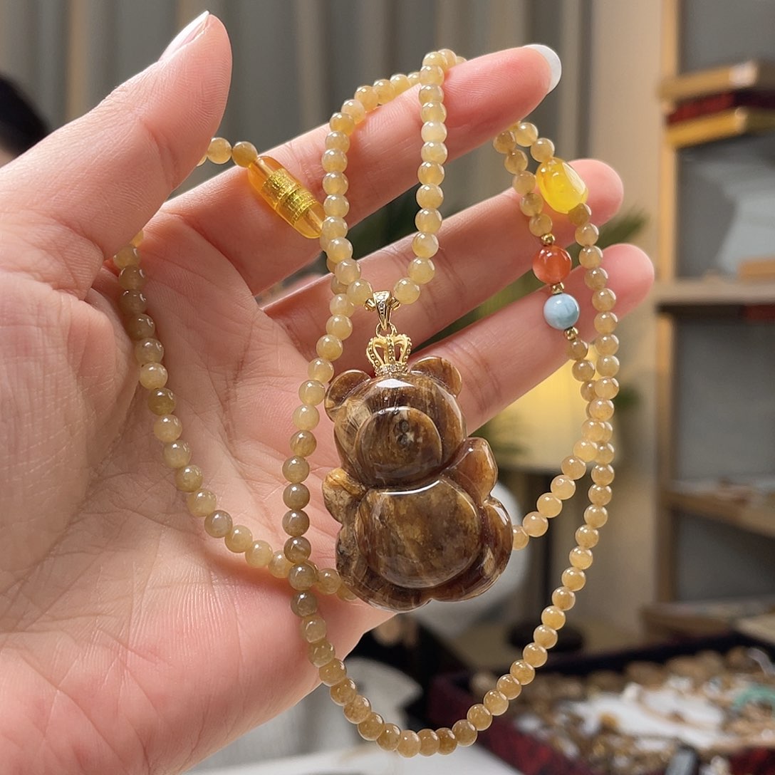 琥珀裸石未镶嵌蜜蜡吊坠