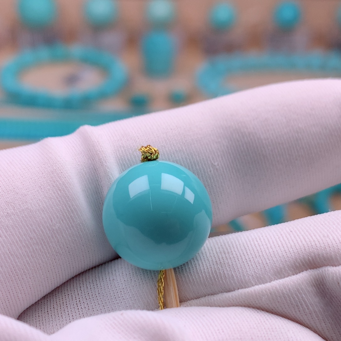 绿松石未镶嵌珠宝奇石13.5mm