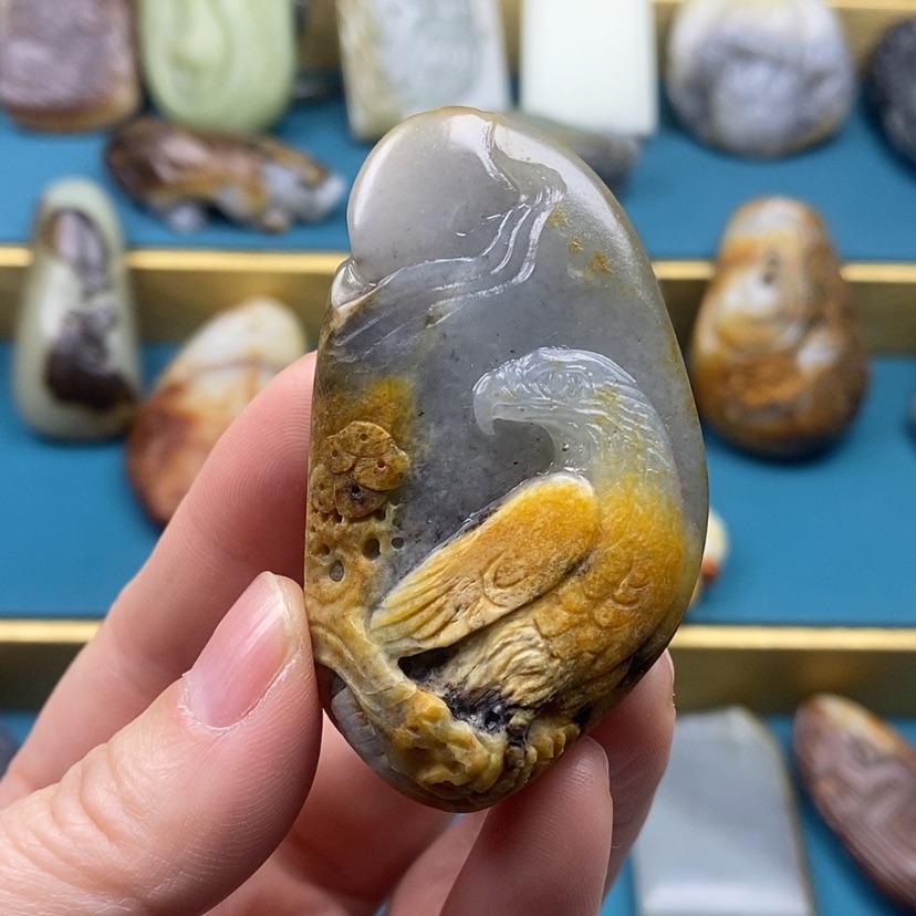 【闪购商品】未镶嵌和田玉把件姜**画