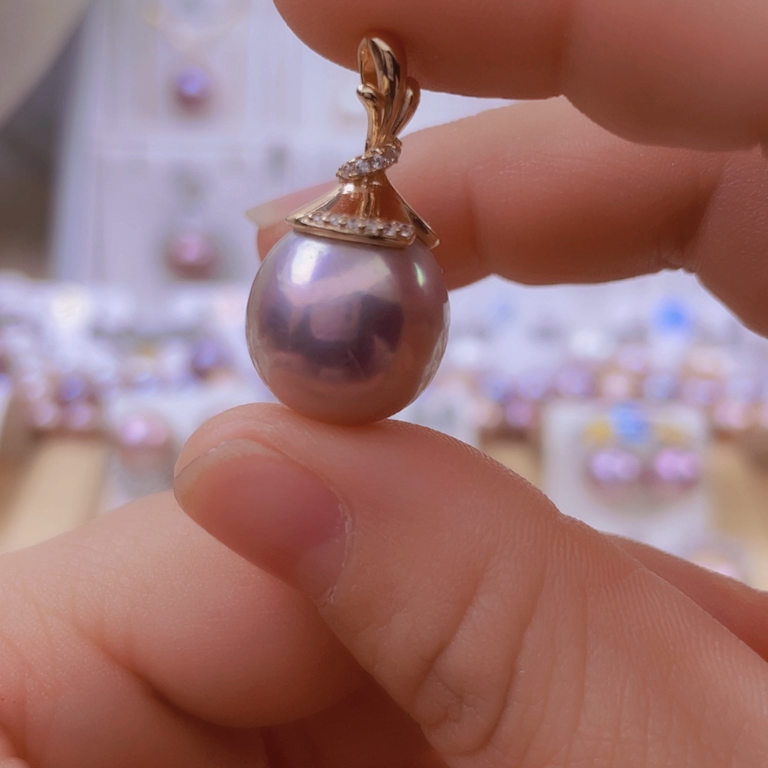 淡水珍珠吊坠(赠链)银S925镶嵌