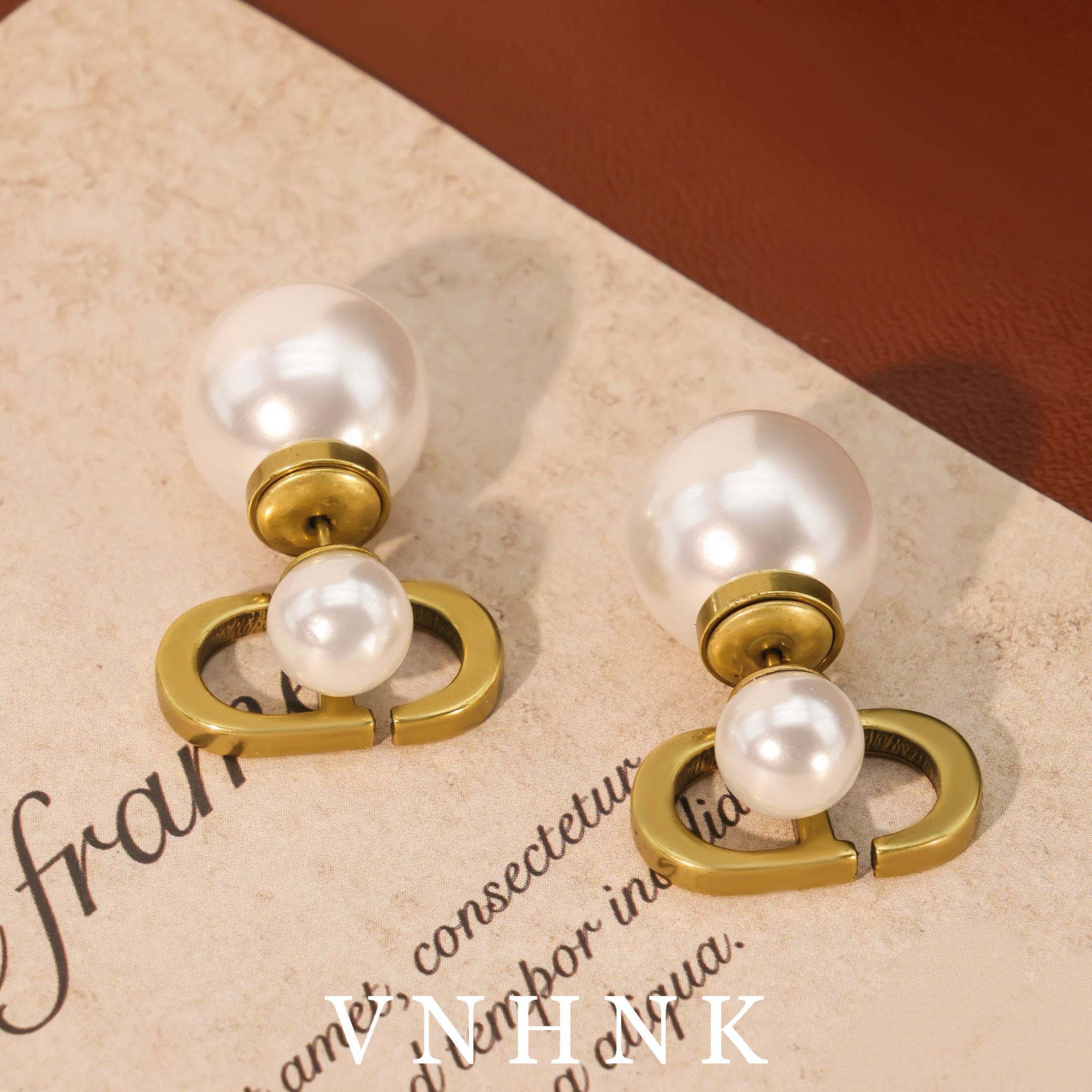 铜合金仿珍珠耳饰 美可儿   B389   古铜色(14mm8mm)时尚气质耳环