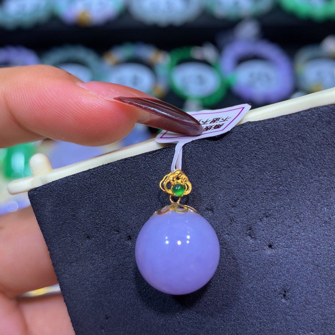 翡翠18K金镶嵌手链翡翠12+