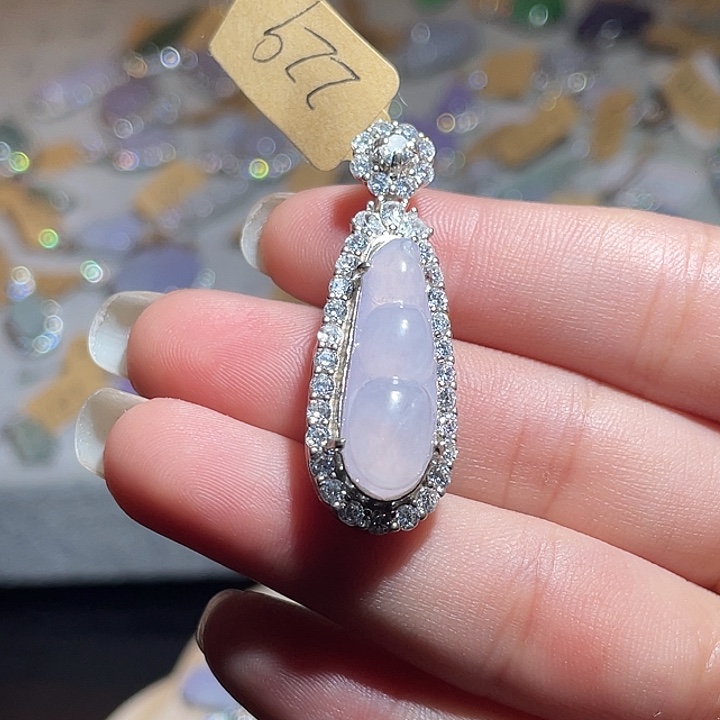 翡翠银S925镶嵌颈饰翡翠