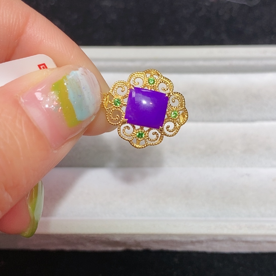 苏纪石（舒俱来）18K金镶嵌吊坠(不含链)