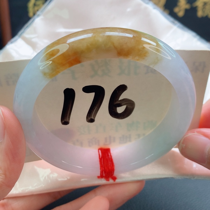 未镶嵌手镯翡翠正圈春彩半山水黄翡