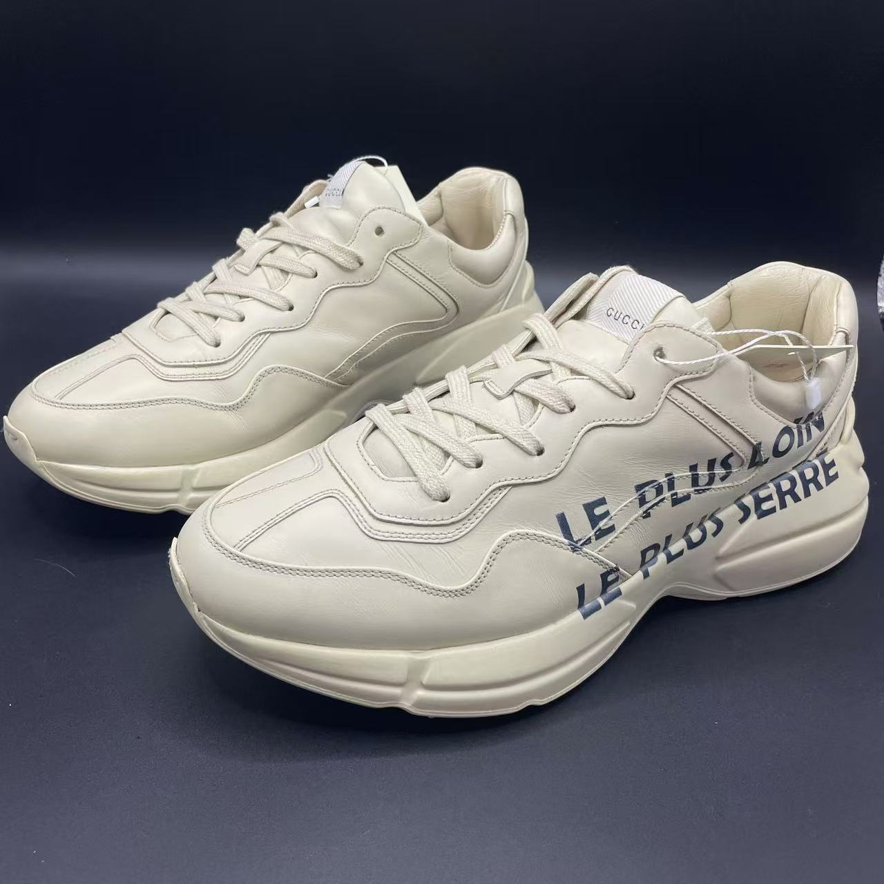 95新 GUCCI/古驰 【聚星折扣】男士船锚印花老爹鞋 40.5码 lo014s