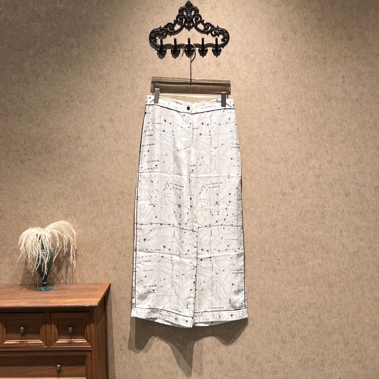 99新 DIOR/迪奥 Dior迪奥白色星座真丝长裤/38码/99新/42751