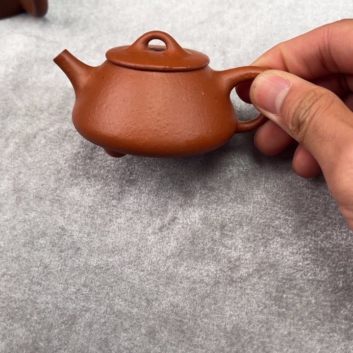 紫砂茶壶生砂朱泥平盖石瓢80cc