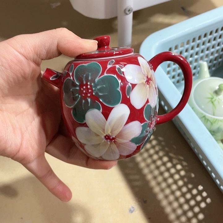 【闪购商品】瓷片有田烧大红花壶