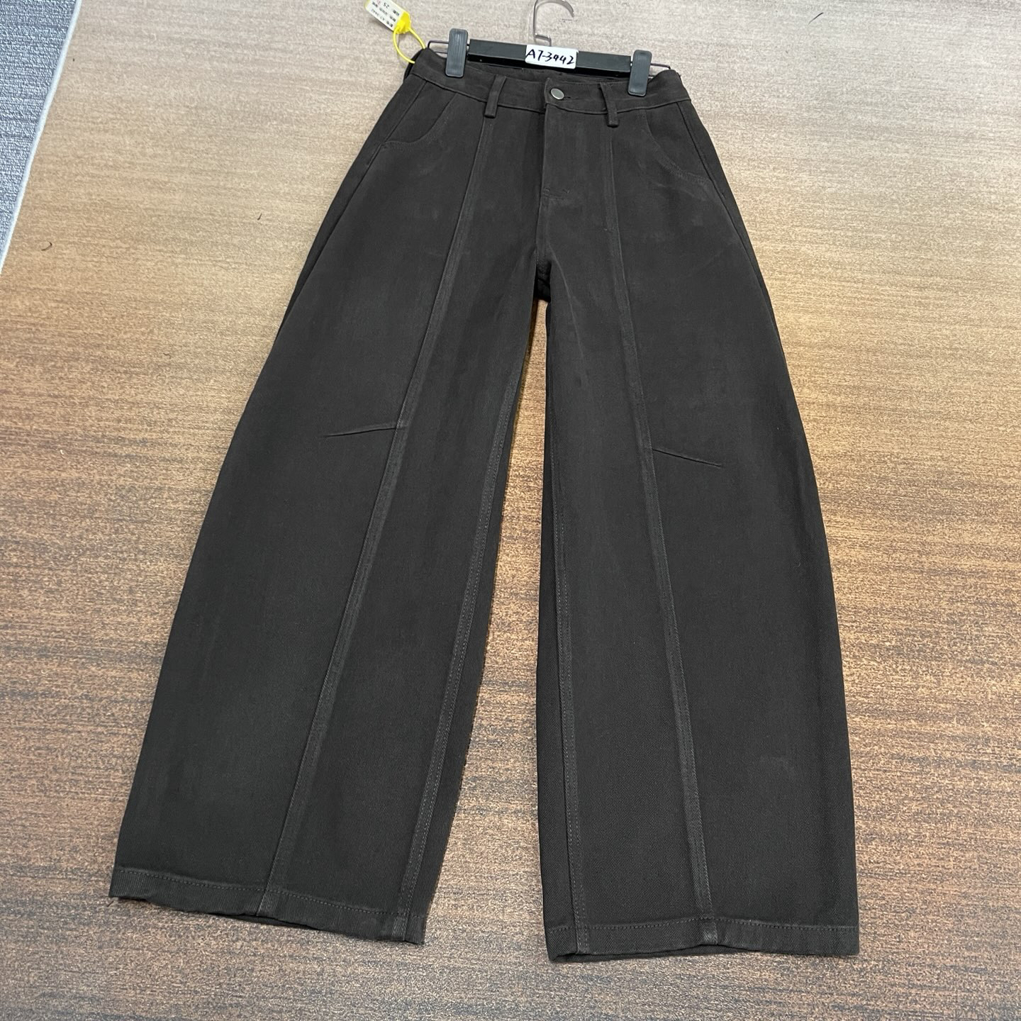 #A7-3442 高货 加绒-植绒 深咖美式超酷大版弯刀裤 无弹（不换退）