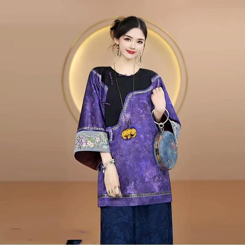 a158唐装显瘦时尚斜襟网红上衣