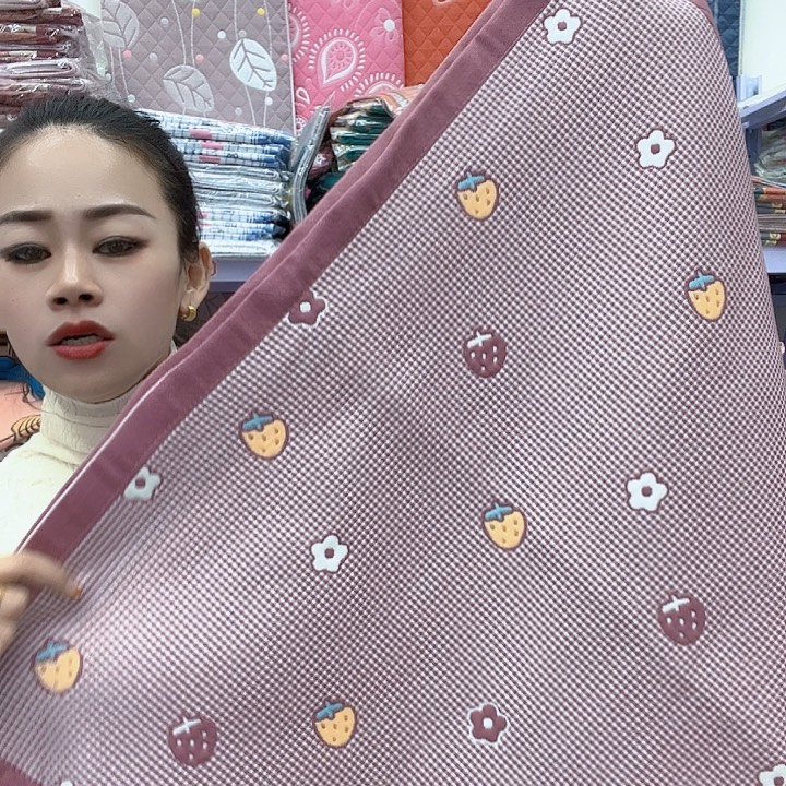 棉豆沙色小草莓棉