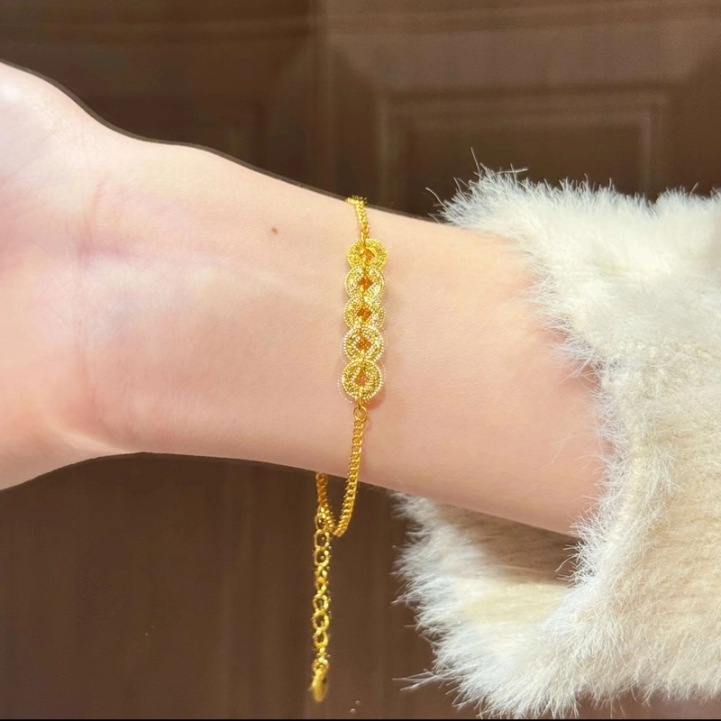 铜合金手链 新中式国潮爆闪钱多多五帝钱手链女款精致百搭不掉色