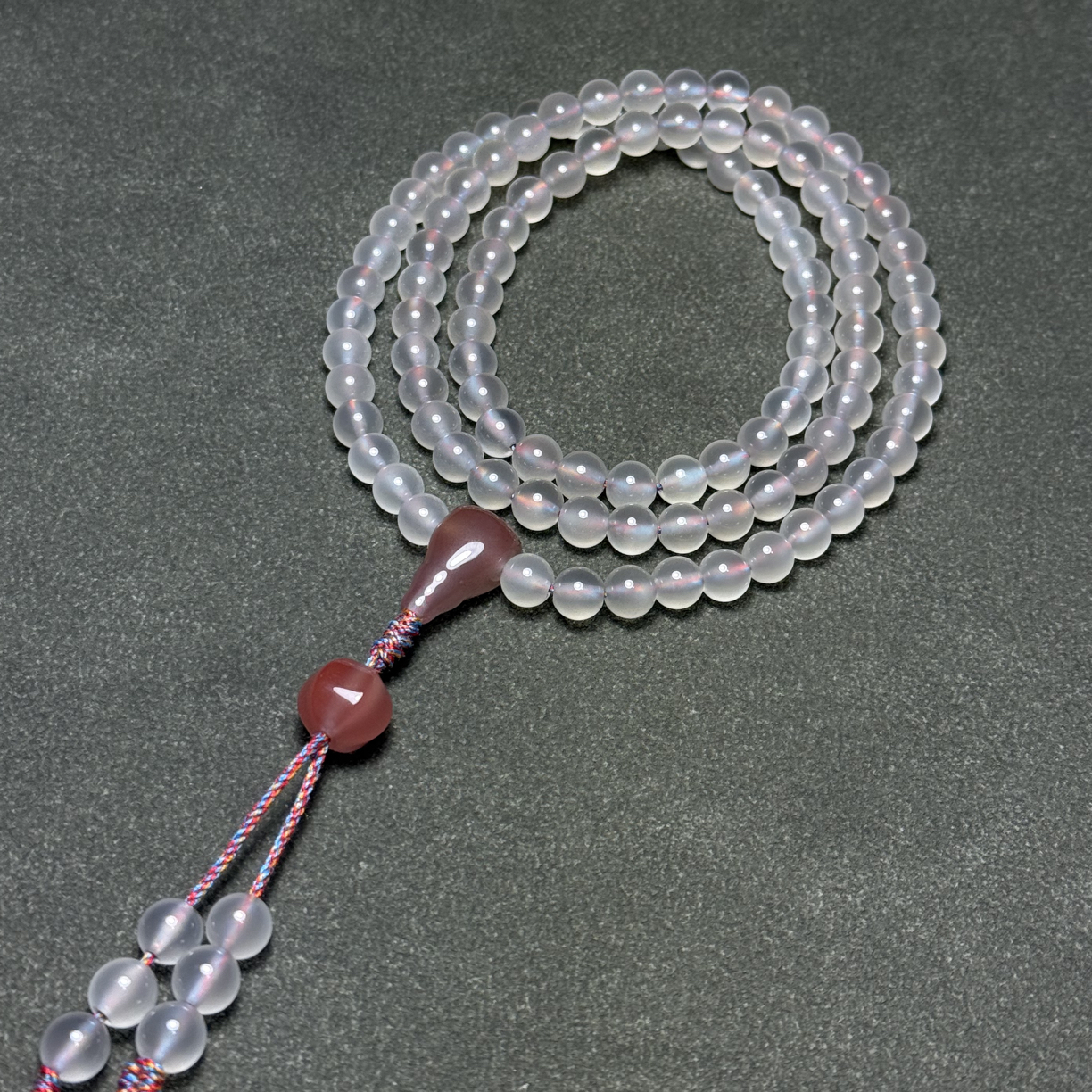 天然原矿保山荔枝冻高冰玛瑙108珠串7mm➕