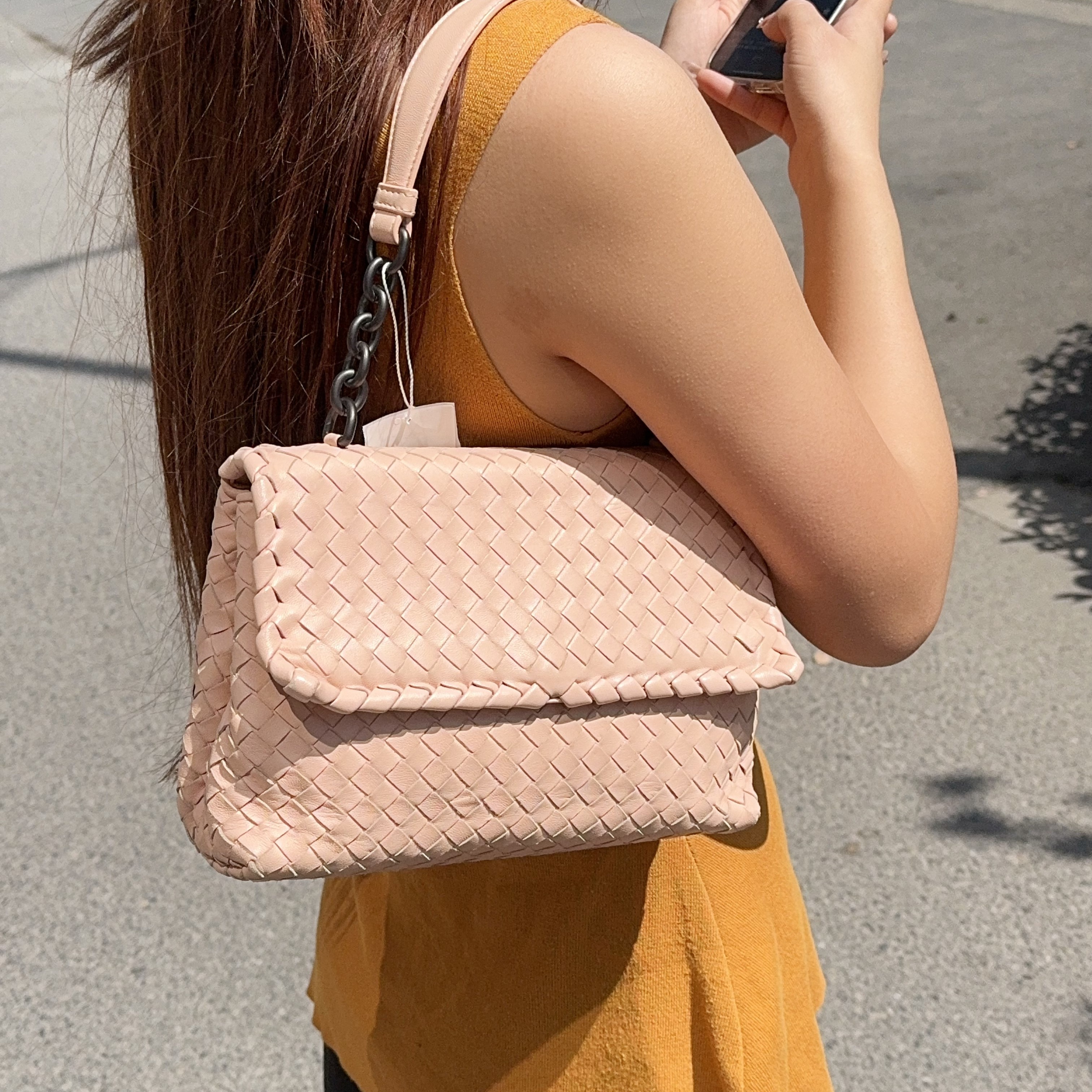 95新 BOTTEGA VENETA/葆蝶家 编织单肩手提包