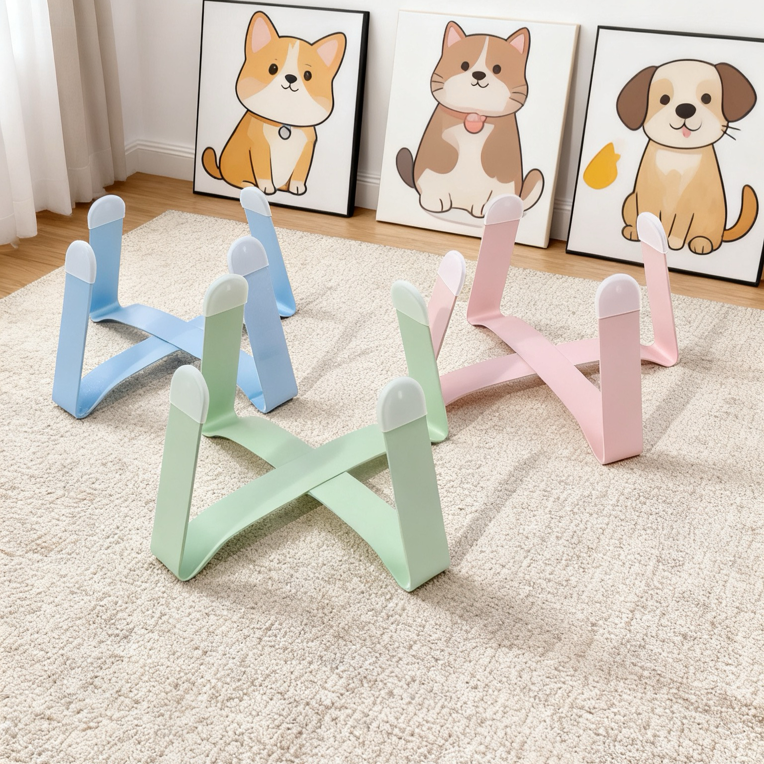 宠物碗铁架支架矮架增高护颈防滑防打翻适用可用飞碟碗和猫碗狗碗